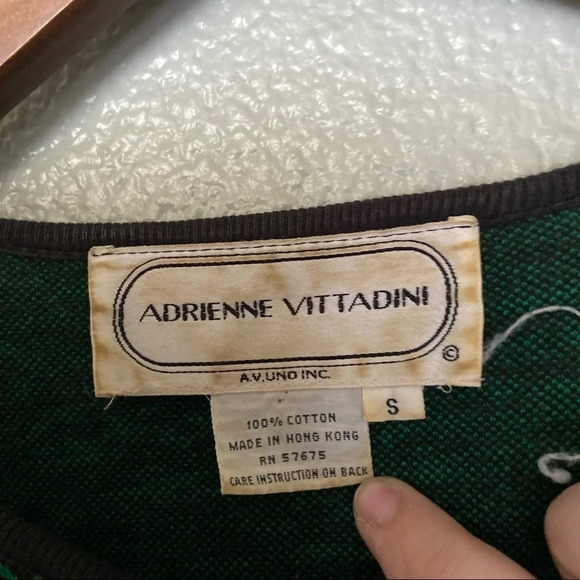 ADRIENNE VITTADINI Vintage Leopard Cardigan Small Green Black Y2K Dark Academia - Picture 6 of 11